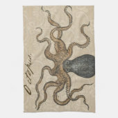 Linge De Cuisine Octopus Kraken Illustration Vintage (Vertical)