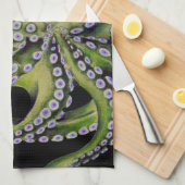 Linge De Cuisine Octopus vert noir (Quart Plié)