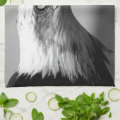 Linge De Cuisine Oeil d'aigle noir et blanc (Plié)