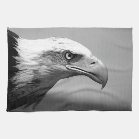 Linge De Cuisine Oeil d'aigle noir et blanc (Horizontal)