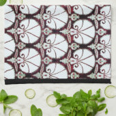 LINGE DE CUISINE ŒILLETS EN DAMAS BLANC (Plié)