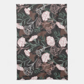Linge De Cuisine Œillets roses délicats avec fleurs de feuilles ver (Vertical)
