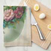 Linge De Cuisine Oeuf de Pâques à fleurs victorien (Quart Plié)