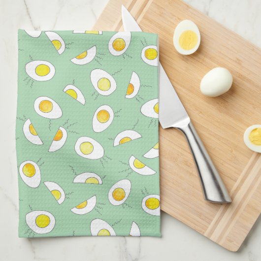 Linge De Cuisine Oeuf-Statique ! - dans pâle - vert (Quart Plié)