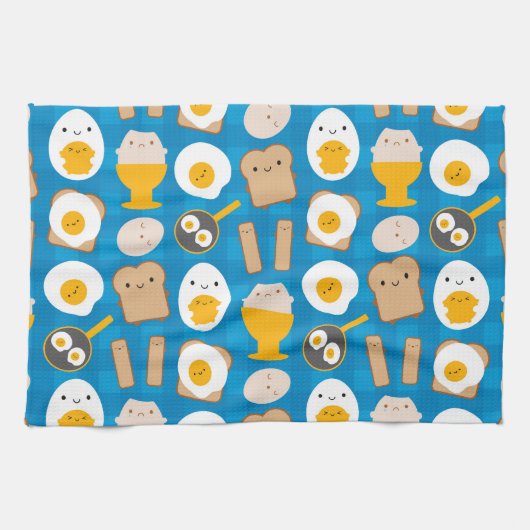 Linge De Cuisine Oeufs de Kawaii pour le petit déjeuner (Horizontal)