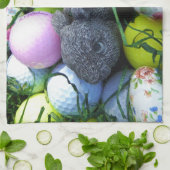 Linge De Cuisine Oeufs de Pâques, Ballons de golf de lapin (Plié)