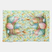 Linge De Cuisine Oeufs de Pâques et fleurs (Horizontal)