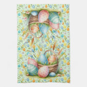 Linge De Cuisine Oeufs de Pâques et fleurs (Vertical)