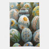 Linge De Cuisine Oeufs de pâques peints par bleu (Vertical)