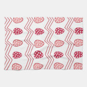 Linge De Cuisine Oeufs de Pâques rose rouge Motif de Pâques (Horizontal)