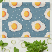 Linge De Cuisine Oeufs frits sur le bleu (Plié)