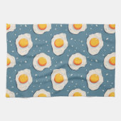 Linge De Cuisine Oeufs frits sur le bleu (Horizontal)