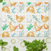 Linge De Cuisine Oeufs Poulets Poules Herbes (Plié)