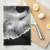 Linge De Cuisine Oeuvre de Loup noir et blanc (Quart Plié)