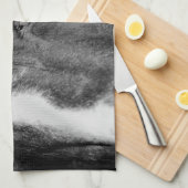 Linge De Cuisine OEuvre d'oeil noir blanc (Quart Plié)