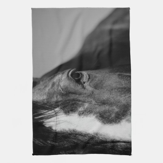 Linge De Cuisine OEuvre d'oeil noir blanc (Vertical)