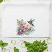 Linge De Cuisine OEuvre florale/printanière de colibri (Plié)