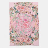 Linge De Cuisine Oeuvre Graphique En Fleurs Roses, Courbe Florale R (Vertical)