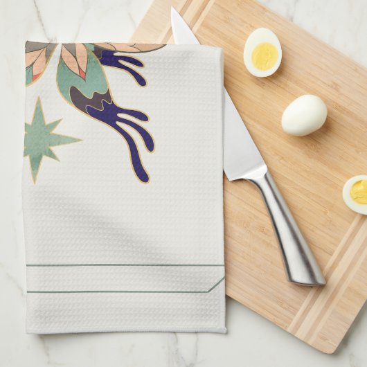 Linge De Cuisine Oeuvre Graphique, Papillon Fée Vert (Quart Plié)