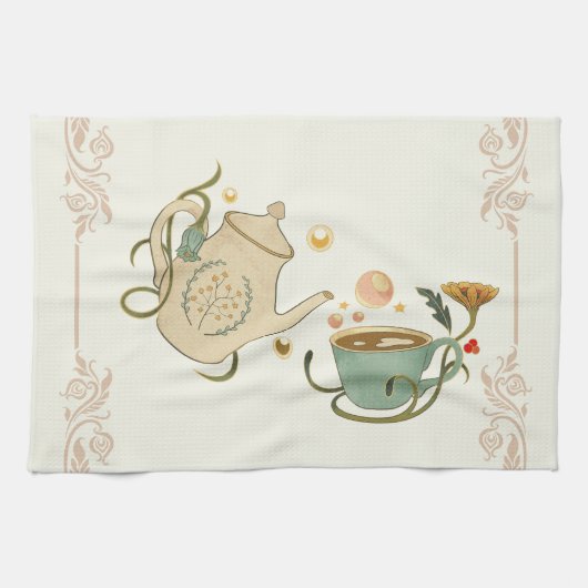 Linge De Cuisine Oeuvre Graphique, Tea Beige (Horizontal)