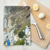 Linge De Cuisine Oia, paysage de Santorin (Quart Plié)