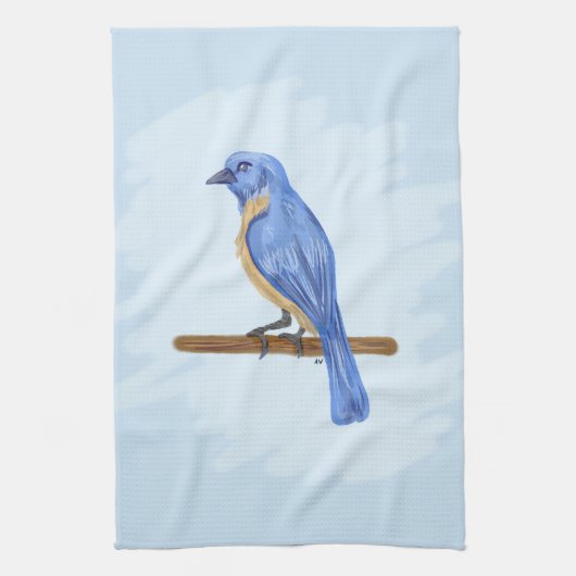 Linge De Cuisine Oiseau bleu (Vertical)