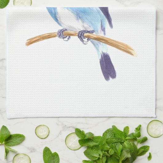 Linge De Cuisine Oiseau bleu (Plié)