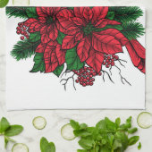 Linge De Cuisine Oiseau cardinal, illustration de Noël (Plié)