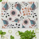 Linge De Cuisine Oiseau De Chickadee Et Berry Motif Design Floral (Plié)