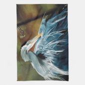 Linge De Cuisine Oiseau de héron bleu (Vertical)