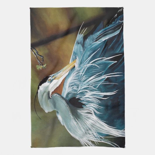 Linge De Cuisine Oiseau de héron bleu (Vertical)