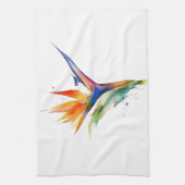 Linge De Cuisine Oiseau de paradis fleur exotique clair aquarelle (Vertical)