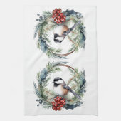 Linge De Cuisine Oiseau de poule de Noël dans l'art de la couronne (Vertical)