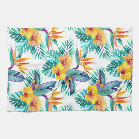 Linge De Cuisine Oiseau du paradis et du motif d'orchidée (Horizontal)