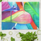 Linge De Cuisine Oiseau du Paradis Strelitzia fleur art tropical (Plié)