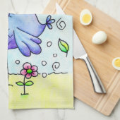 Linge De Cuisine Oiseau Et Fleurs Bleus Whimsical (Quart Plié)