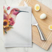 Linge De Cuisine Oiseau Humide Personnalisé volant avec des fleurs (Quart Plié)