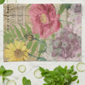 Linge De Cuisine Oiseau Nid Floral Jardin Fleur Papillon Art (Plié)