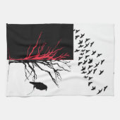 Linge De Cuisine Oiseau Noir Le Corbeau (Horizontal)
