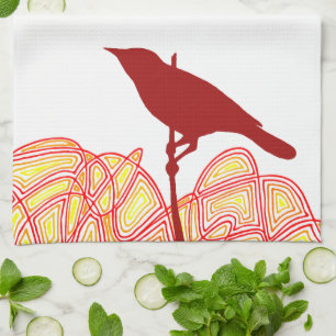 Linge De Cuisine Oiseau sur une branche