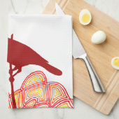 Linge De Cuisine Oiseau sur une branche (Quart Plié)