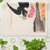 Linge De Cuisine Oiseau Volant Avec Fleurs (Plié)