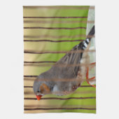 Linge De Cuisine Oiseau Zebra Finch en cage (Vertical)