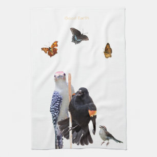 Linge De Cuisine Oiseaux 3-orientaux et papillons 3-papillons :