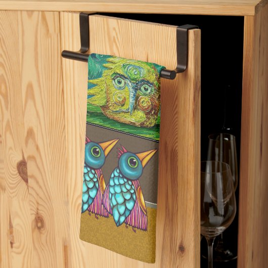 Linge De Cuisine Oiseaux à la Galerie (Pliage en tiers)
