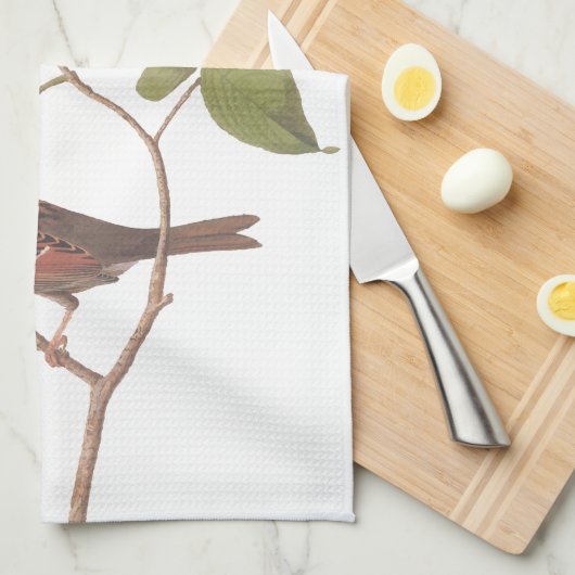 Linge De Cuisine Oiseaux Audubons à Bruant à Throses Blanches avec (Quart Plié)