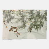 Linge De Cuisine Oiseaux Bambou Asiatique Japonais Vintage (Horizontal)