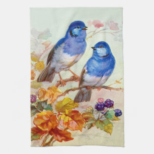 Linge De Cuisine Oiseaux bleus