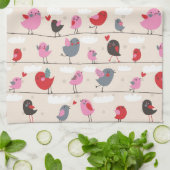 Linge De Cuisine Oiseaux dans l'amour (Plié)