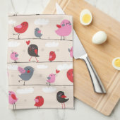 Linge De Cuisine Oiseaux dans l'amour (Quart Plié)